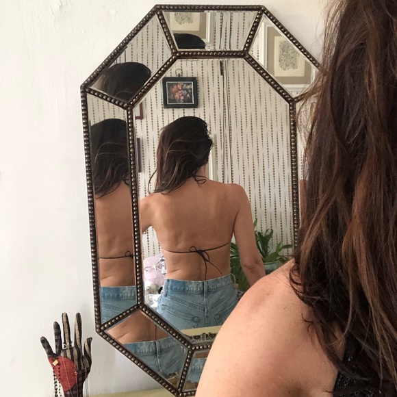 Vintage Chain Mail Metal Mesh Gunmetal Black Halter Top - Picture 9 of 17